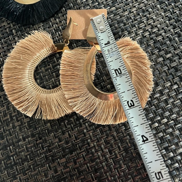 2 Pair Tassel Hoop Earrings - Picture 4 of 8